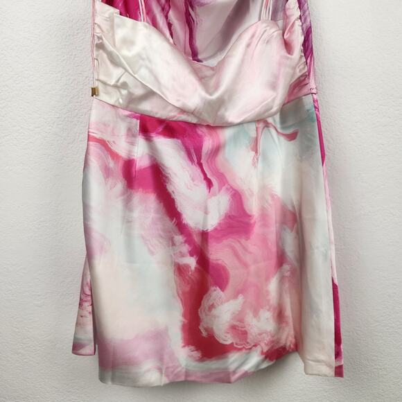 Retrofete Ariella Dress in Marble Pink Silk Size Medium Mini Sleeveless NWT - Picture 8 of 11